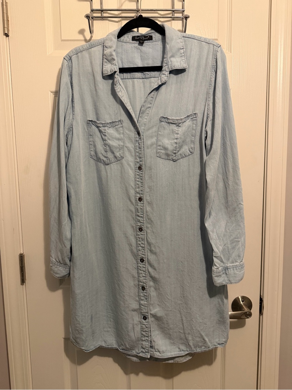 Velvet Heart Light Blue Chambray Shirt with Black Label